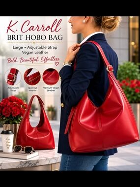 K. Carroll Brit Hobo Bag - Red Vegan Leather